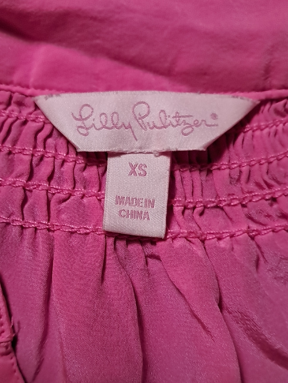 Lilly Pulitzer Elsa Roxie Pink 100% Silk Tunic Top Lightweight Preppy Popover - Picture 10 of 13